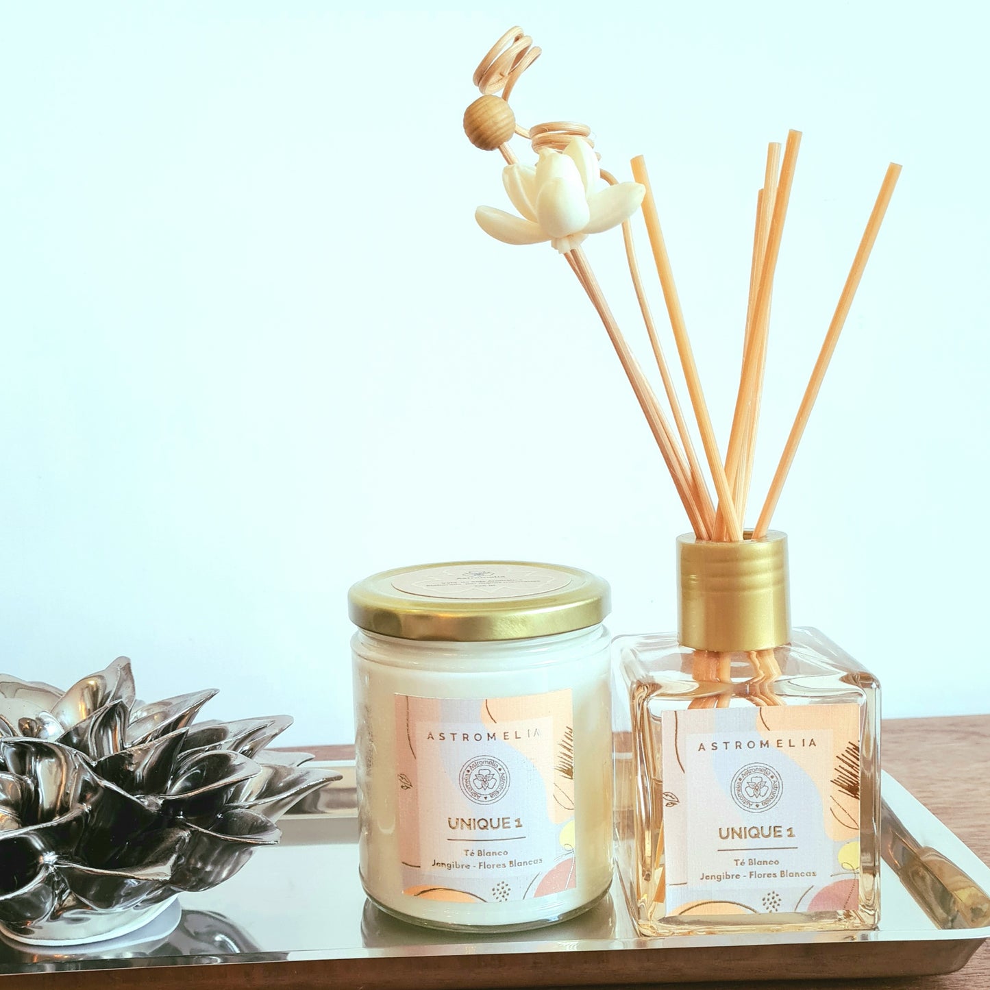 Gift Set Vela de soja y Difusor de Aromas Unique 1