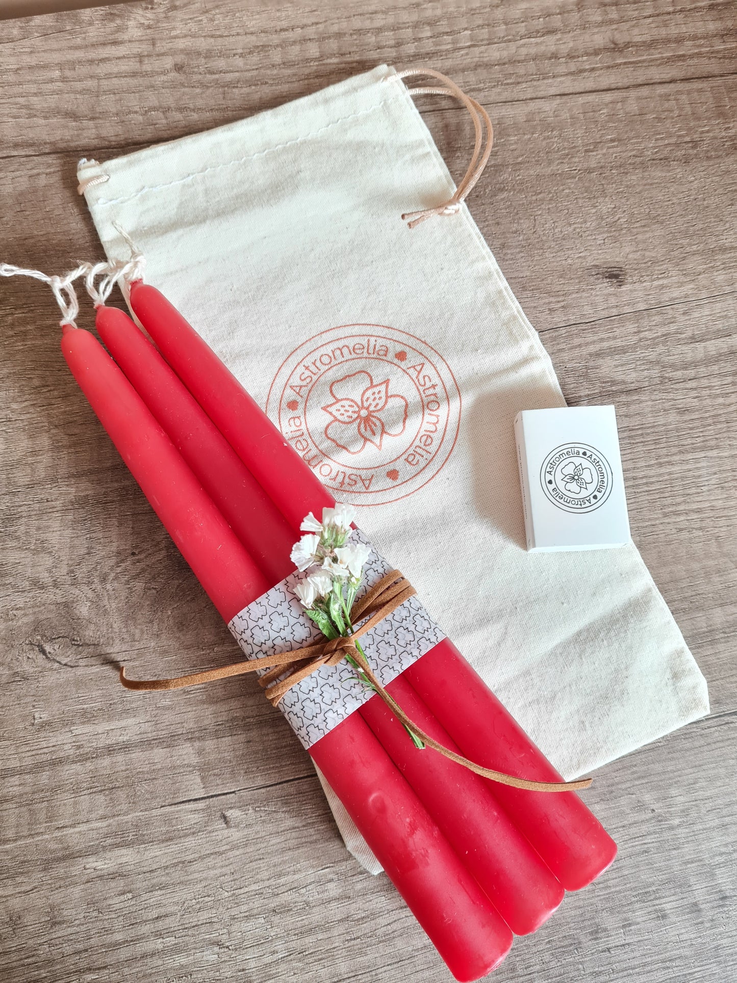 Set Velas de Candil 6 piezas color Rojo